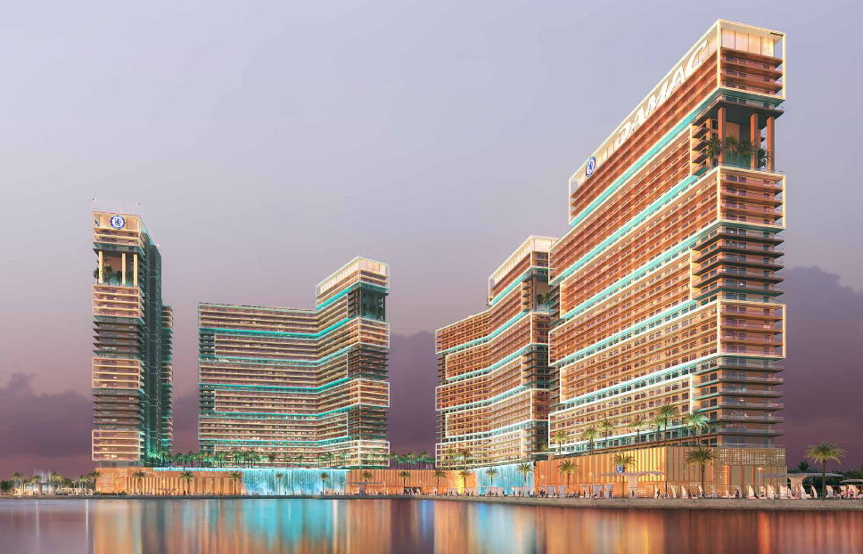 Chelsea Residences six-tower waterfront development at night