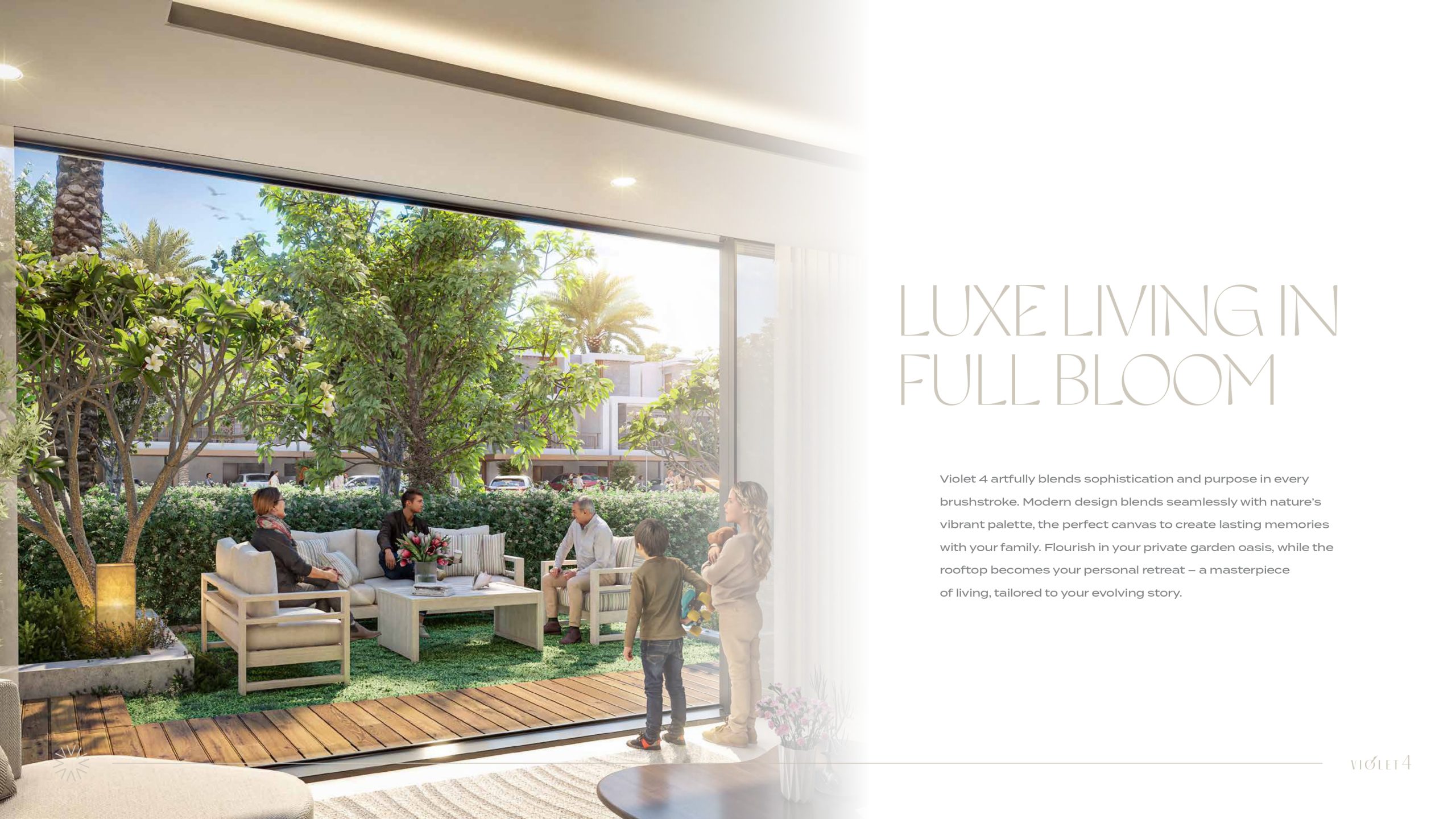 DAMAC Hills 2 garden terrace with family outdoor living